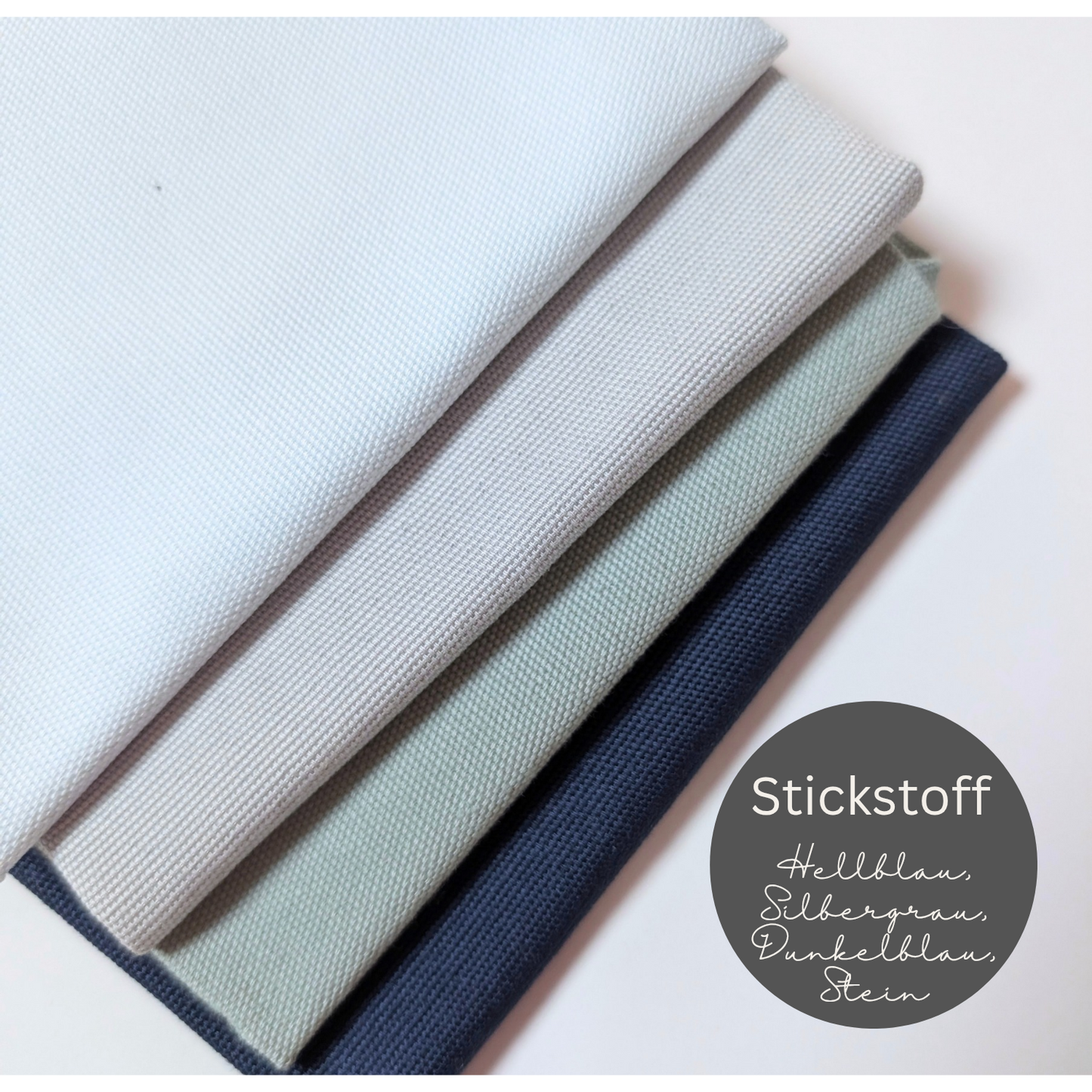 STOFFPAKET Hellblau, Stein, dunkel Blau, Silbergrau