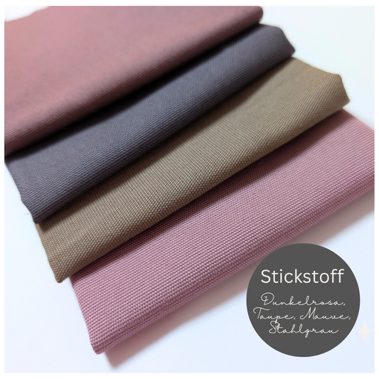 STOFFPAKET Dunkelrosa, Mauve, Stahlgrau, Taupe