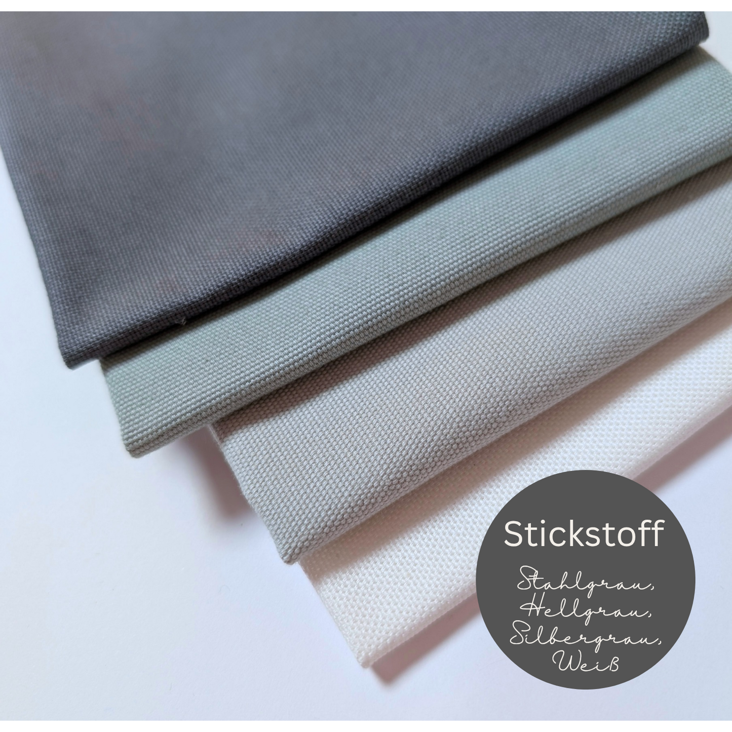 STOFFPAKET Silbergrau, Weiß, Stahlgrau, Stein