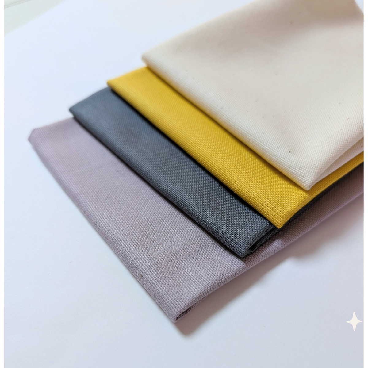 STOFFPAKET Natur, Senfgelb, Violet Stahlgrau