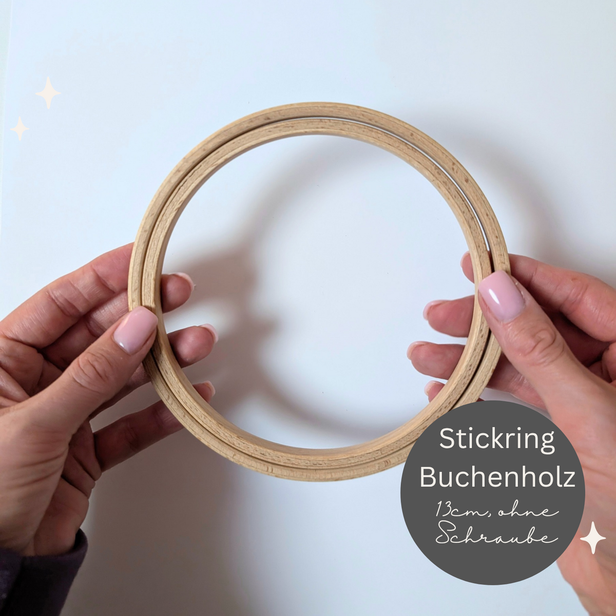 Stickrahmen 13cm ohne Schraube, Buchenholz