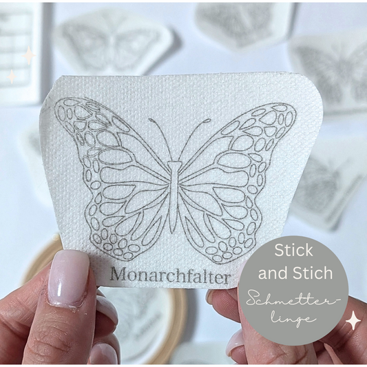 Stickaufkleber Schmetterling, Stick and Stich