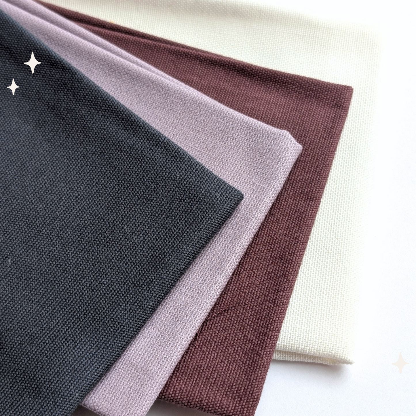 STOFFPAKET Weiß, Beere, Lila, Graublau