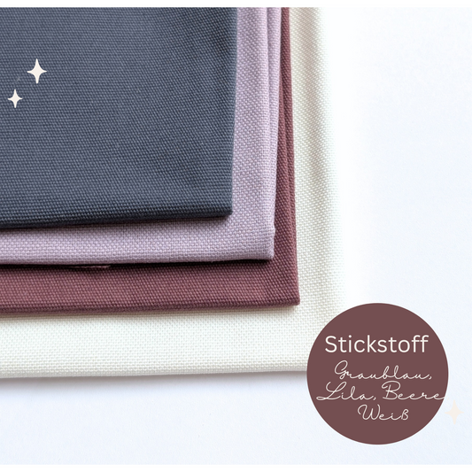 STOFFPAKET Weiß, Beere, Lila, Graublau