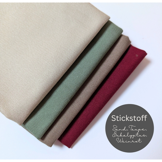 STOFFPAKET Sand, Taupe, Eukalyptus, Weinrot