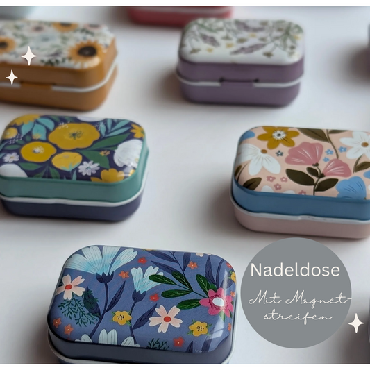Kleine Nadeldose mit Magnetstreifen, Nadelaufbewahrung, buntes Nadelkästchen