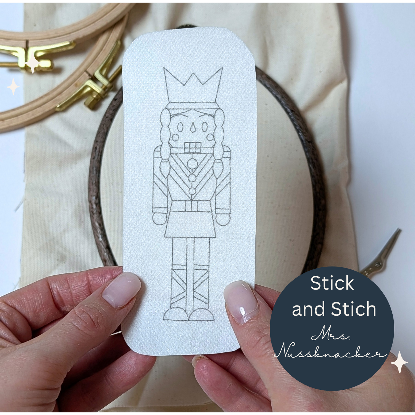 Stickaufkleber "Mrs Nussknacker", Stick and Stich