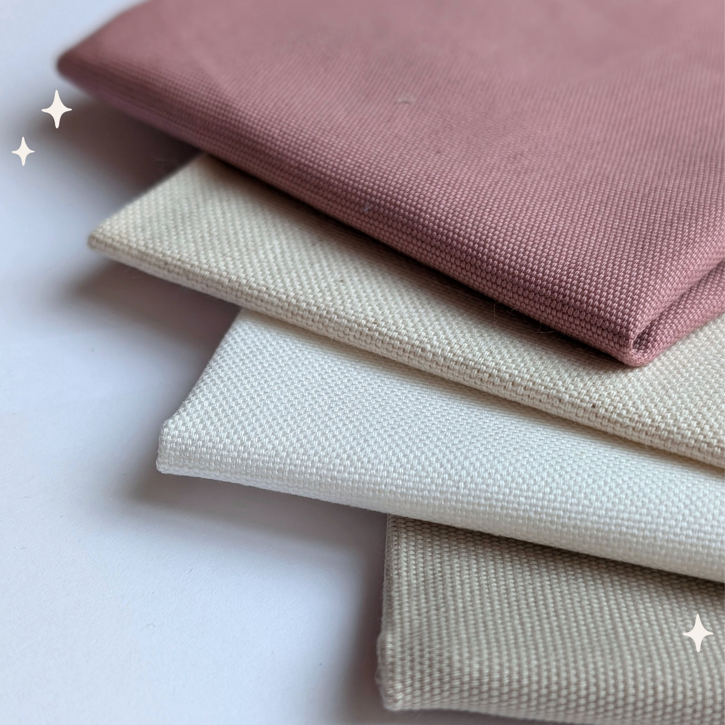 STOFFPAKET Natur, Sand, Weiß, Altrosa