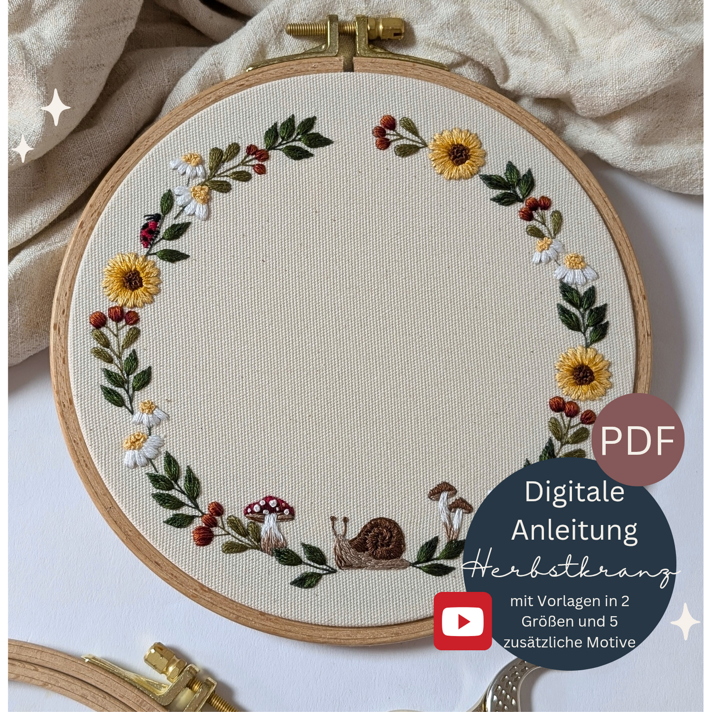 Digitale Stickanleitung Herbstkranz