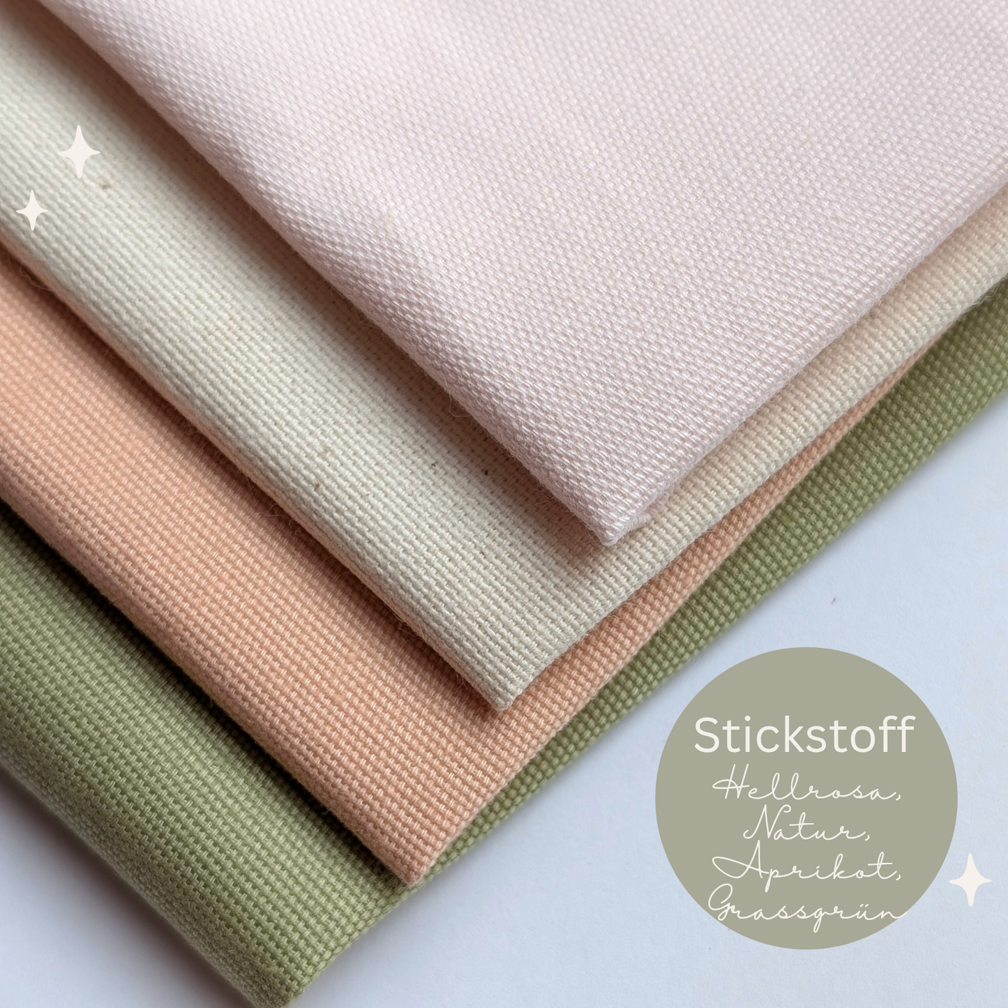 STOFFPAKET Hellrosa, Aprikot, Natur, Grassgrün