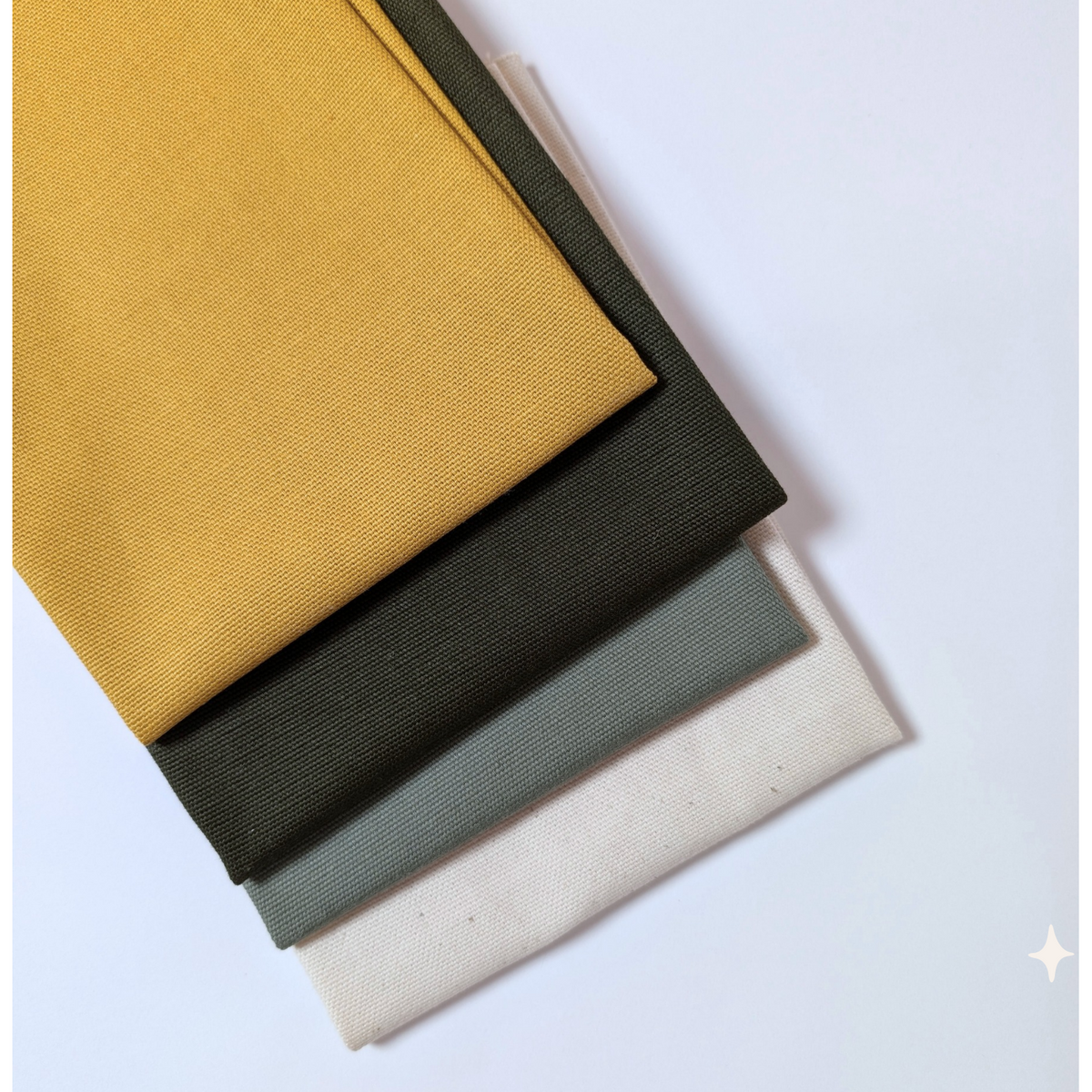 STOFFPAKET Natur, Ocker, Eukalyptus, dunkle Olive