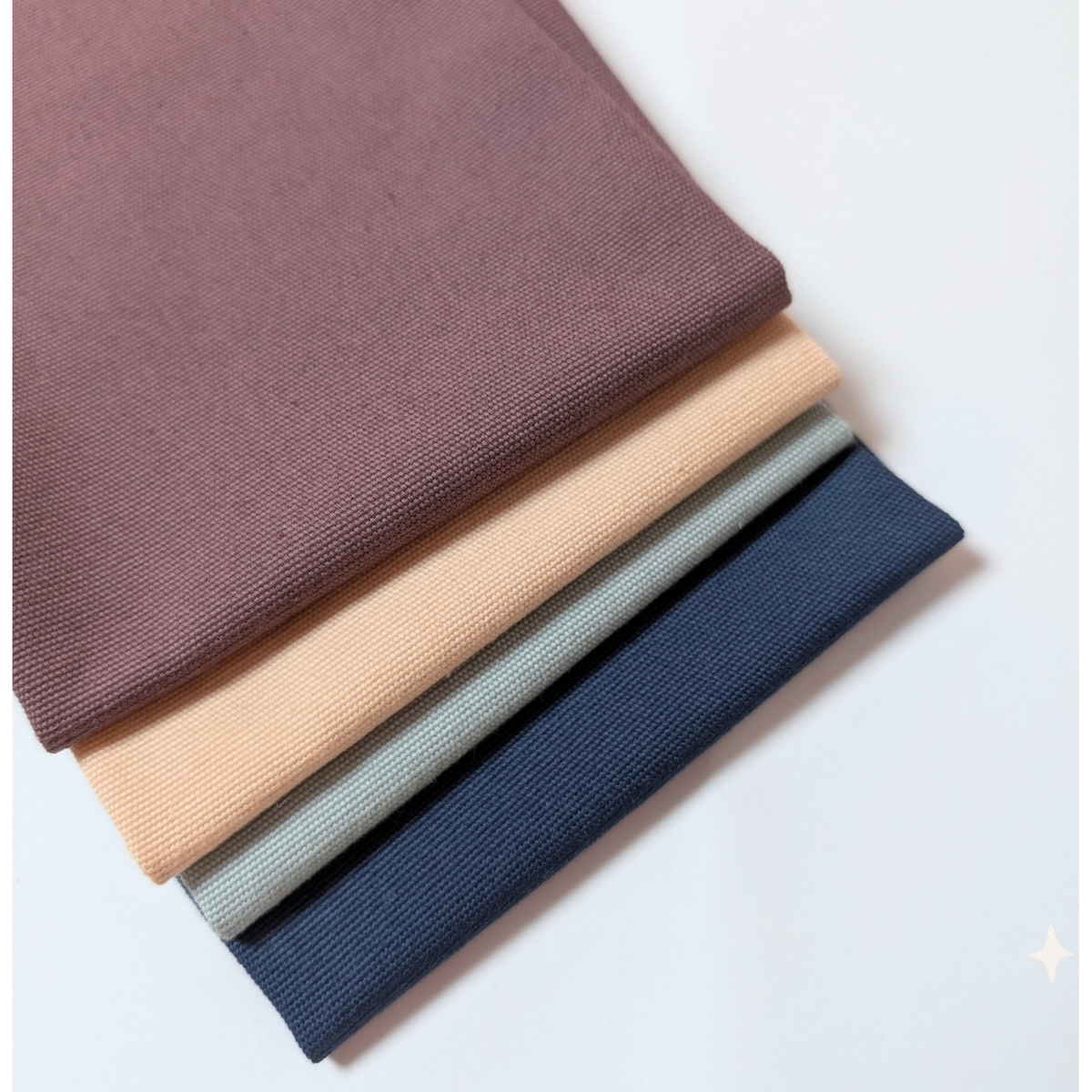 STOFFPAKET Pfirsich, Dunkelblau, Mauve, Silbergrau